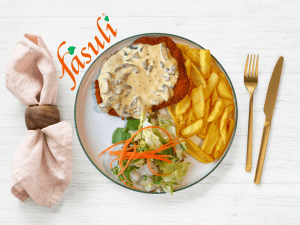 Krema Mantar Soslu Tavuk Şinitzel